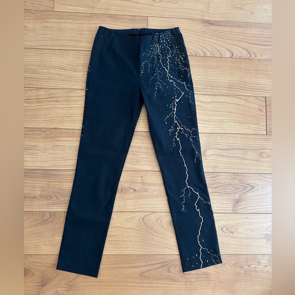Shauna Stein Beverly Hills Vintage 90s Gold Glitter Lighting Pants - Picture 1 of 5